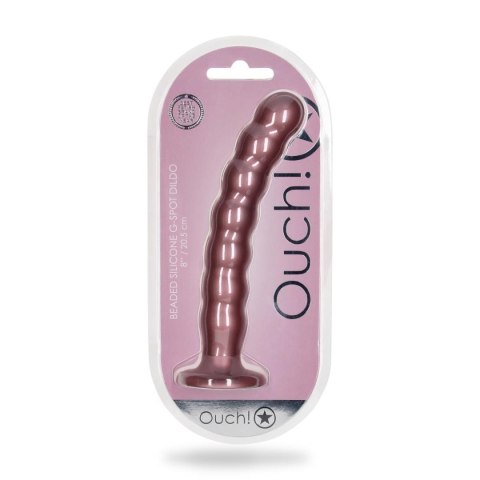 Ouch! Beaded G-Spot Dildo - 8'' / 20,5 cm - Rose Gold