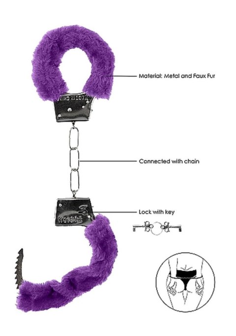 Ouch! Beginner""s Handcuffs Furry - Purple