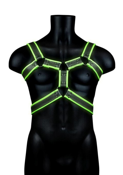 Ouch! Body Harness - Glow in the Dark - Neon Green/Black - L/XL