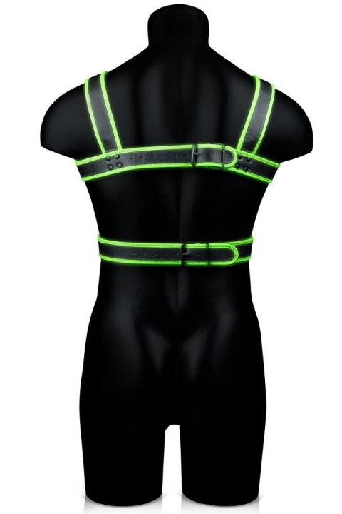 Ouch! Body Harness - Glow in the Dark - Neon Green/Black - L/XL