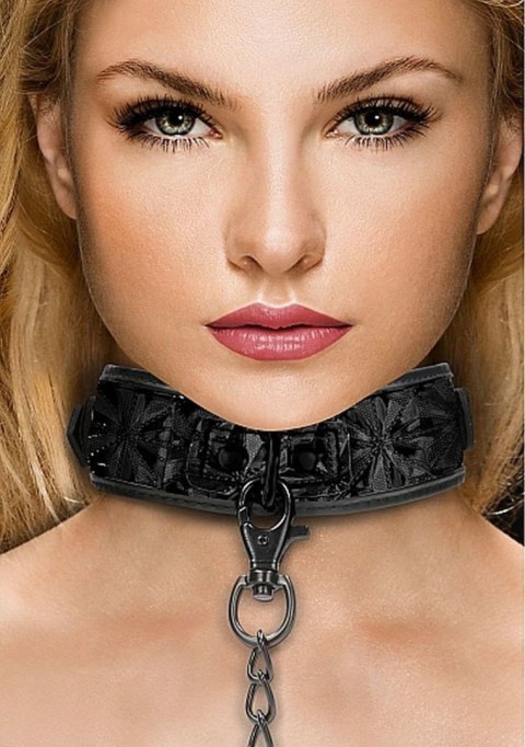 Ouch! Luxury Collar with Leash - Black