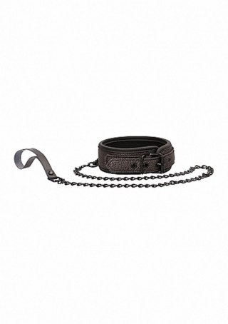 Ouch! Ouch - Elegant Collar with Leash - Titanium Grey