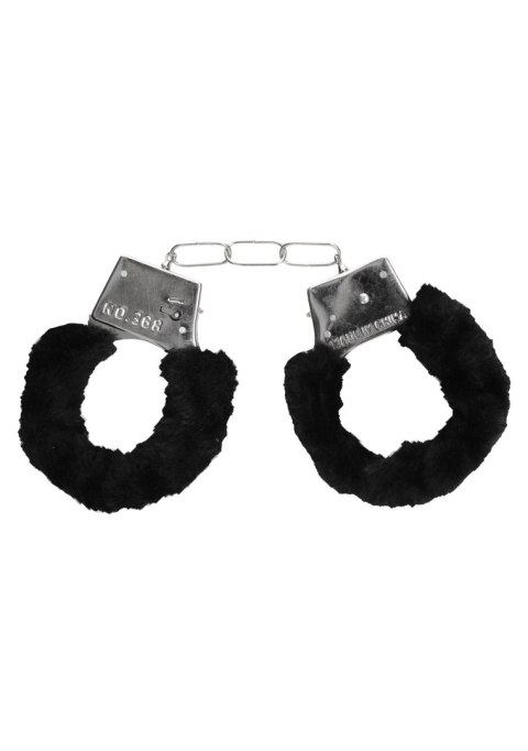 Ouch! Pleasure Furry Hand Cuffs - With Quick-Release Button