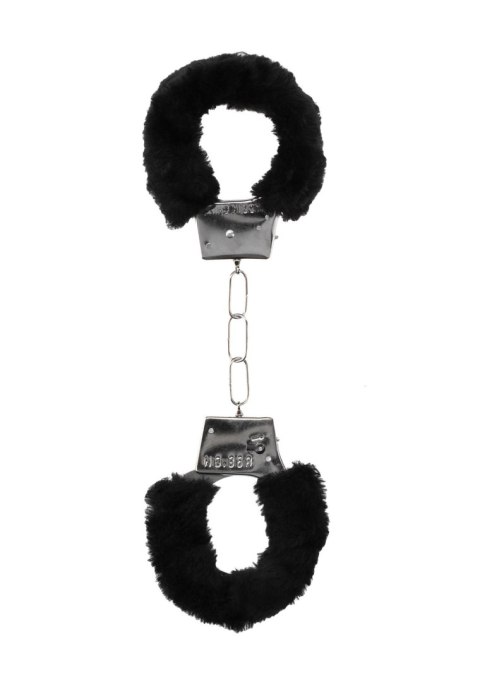 Ouch! Pleasure Furry Hand Cuffs - With Quick-Release Button