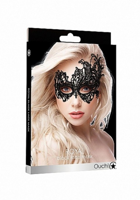 Ouch! Royal Black Lace Mask - Black