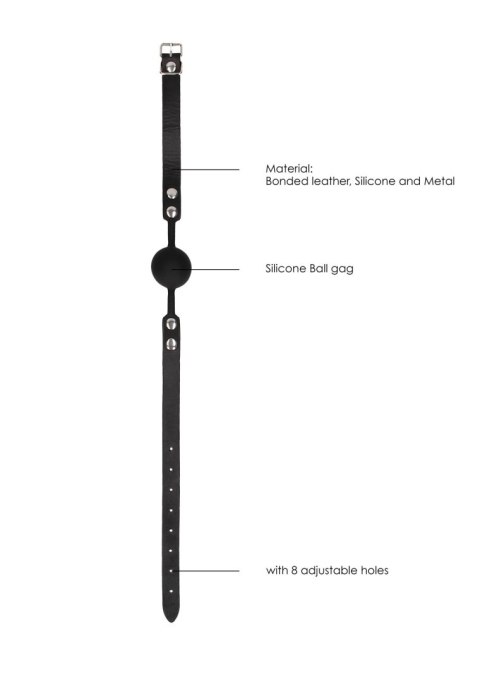 Ouch! Silicone Ball Gag - with Adjustable Bonded Leather Straps