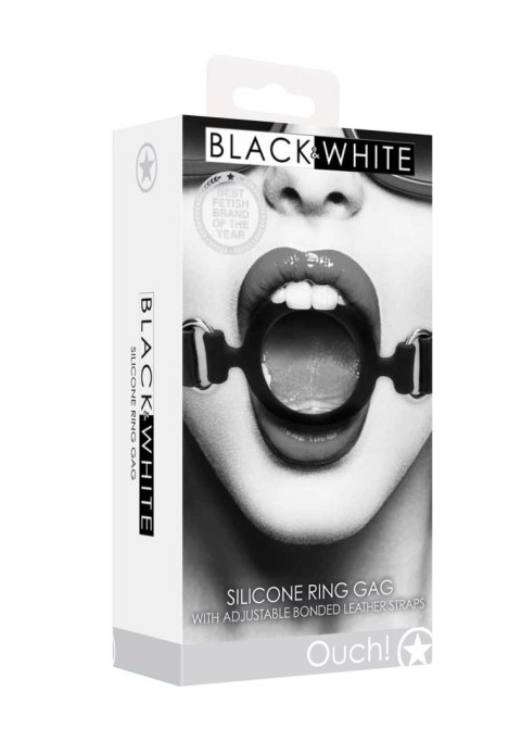 Ouch! Silicone Ring Gag - With Adjustable Bonded Leather Straps