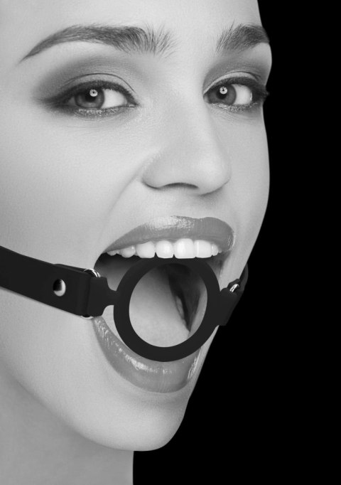 Ouch! Silicone Ring Gag - With Adjustable Bonded Leather Straps