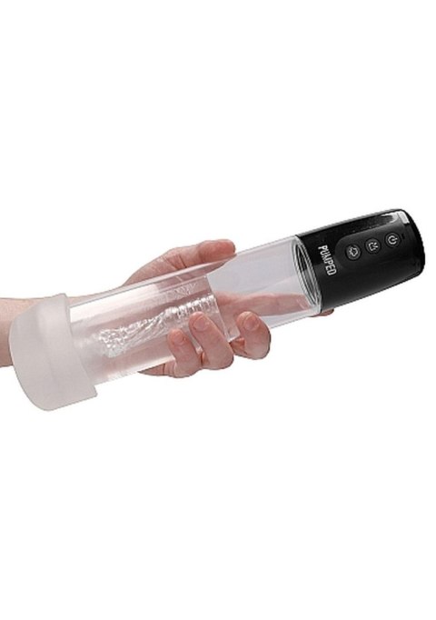 Pumped Automatic Cyber Pump with Masturbation Sleeve - Transparent