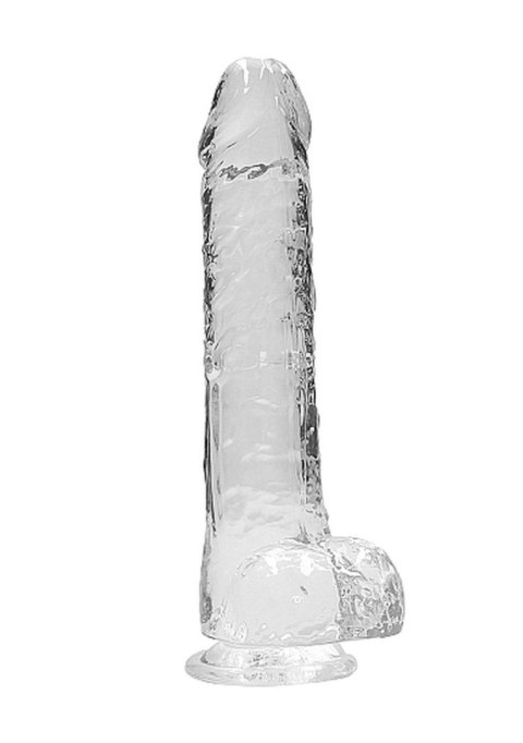 RealRock 9"" / 23 cm Realistic Dildo With Balls - Transparent