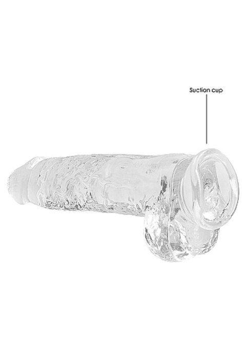 RealRock 9"" / 23 cm Realistic Dildo With Balls - Transparent