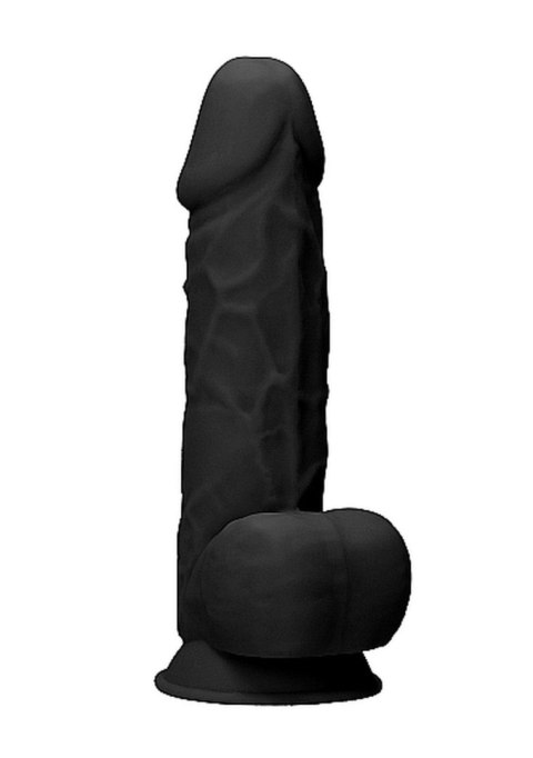 RealRock Silicone Dildo With Balls - 21,6 cm - Black