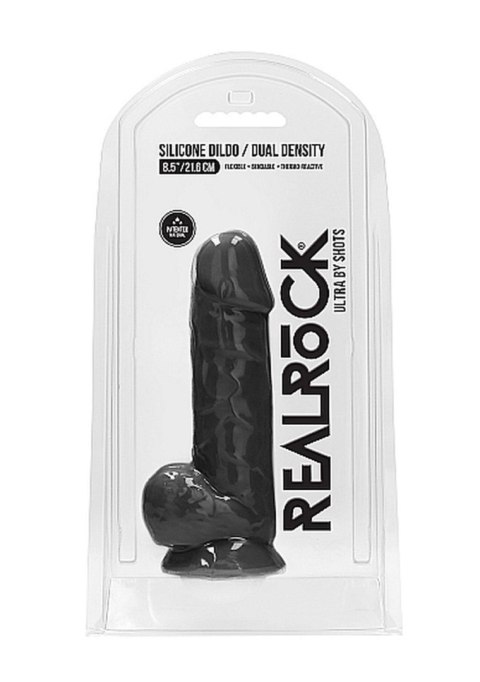 RealRock Silicone Dildo With Balls - 21,6 cm - Black