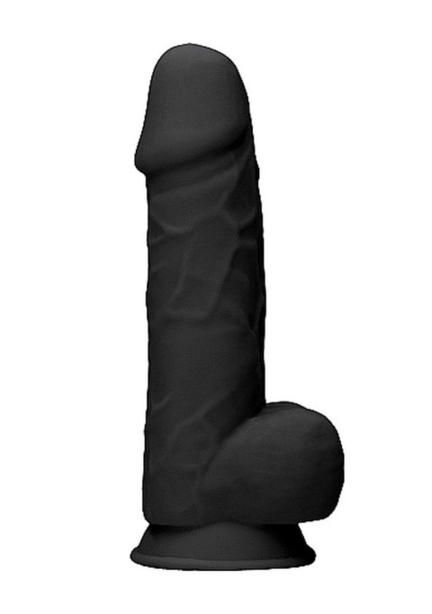 RealRock Silicone Dildo With Balls - 21,6 cm - Black