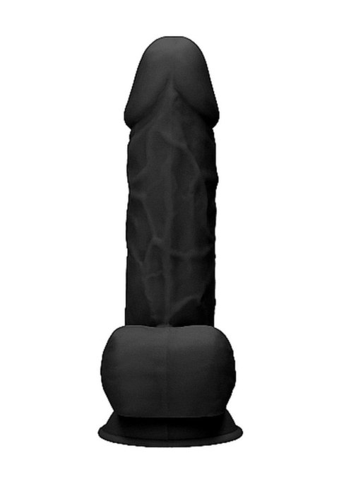 RealRock Silicone Dildo With Balls - 21,6 cm - Black