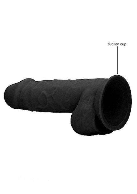 RealRock Silicone Dildo With Balls - 21,6 cm - Black