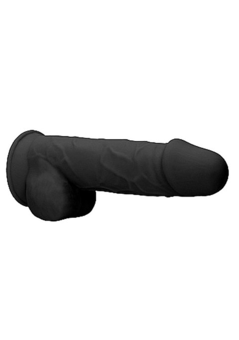 RealRock Silicone Dildo With Balls - 21,6 cm - Black