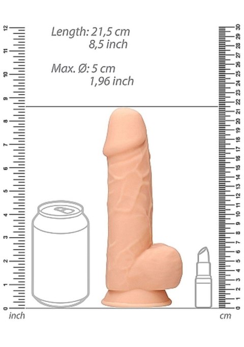 RealRock Silicone Dildo With Balls - 21,6 cm - Flesh