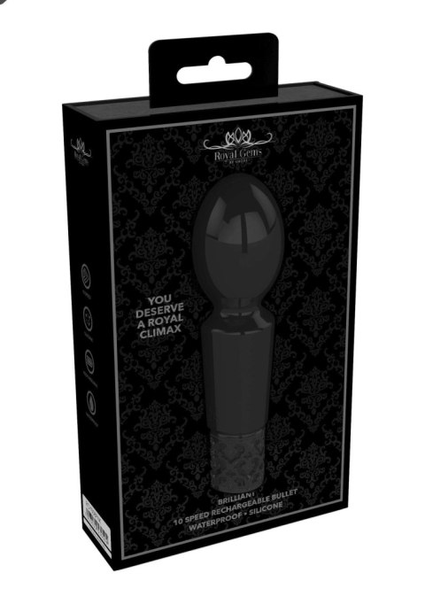 Royal Gems Brilliant - Rechargeable Silicone Bullet - Black