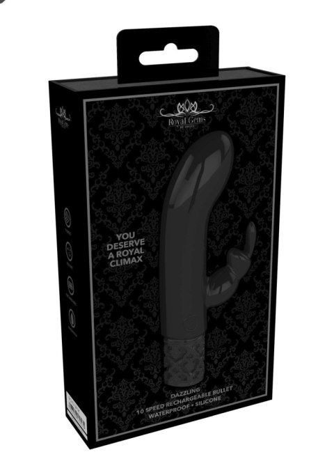 Royal Gems Dazzling - Rechargeable Silicone Bullet - Black