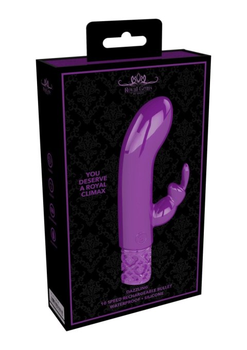 Royal Gems Dazzling - Rechargeable Silicone Bullet - Purple