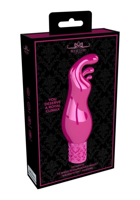 Royal Gems Exquisite - Rechargeable Silicone Bullet - Pink