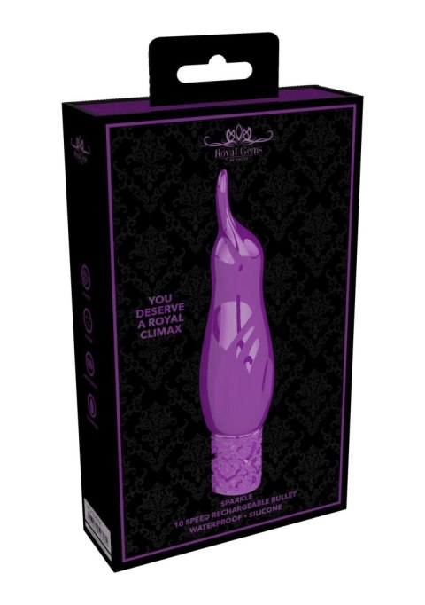 Royal Gems Sparkle - Rechargeable Silicone Bullet - Purple