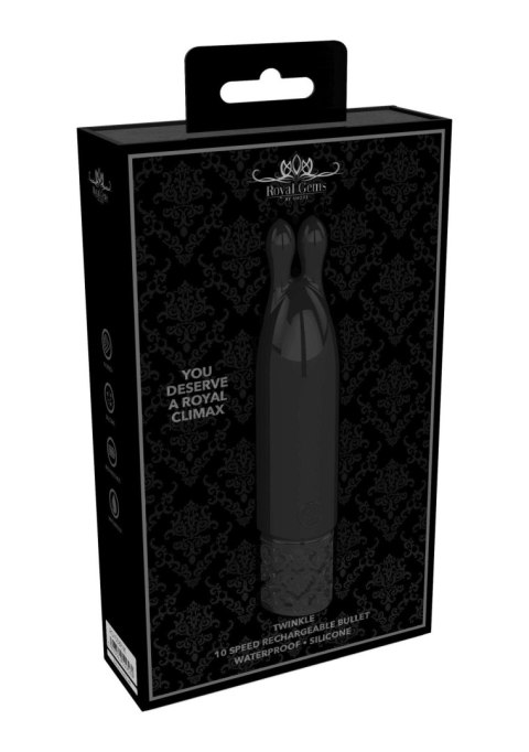 Royal Gems Twinkle - Rechargeable Silicone Bullet - Black