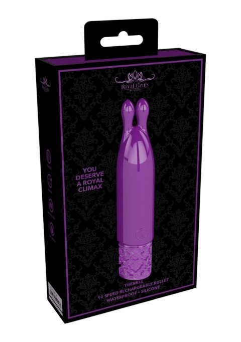 Royal Gems Twinkle - Rechargeable Silicone Bullet - Purple