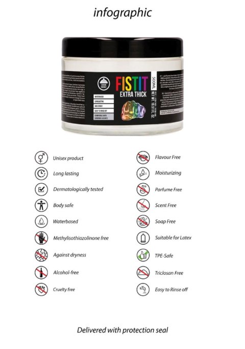 Shots Fist It - Extra Thick - Rainbow - 500 ml