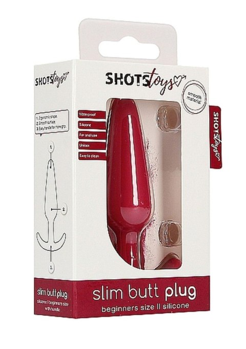 ShotsToys Slim Butt Plug, korek analny - Red