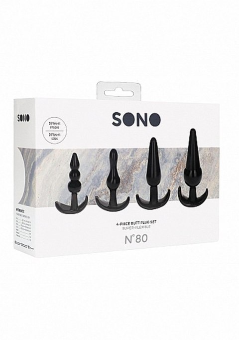 Sono NO. 80 - 4-Piece Butt Plug Set - Black