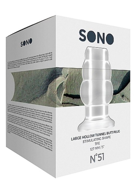 Sono No.51 - Large Hollow Tunnel Butt Plug - 5 Inch - Translucent