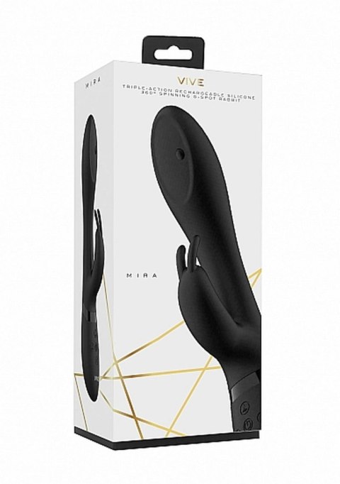 Vive Wibrator Mira - Spinning Wibrator do punktu G, G-spot Wibrator króliczek, rabbit - Black