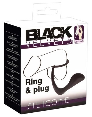 Black Velvets Black Velvets Ring & Plug, korek analny