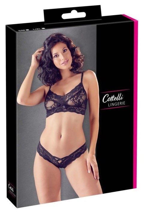 Cottelli LINGERIE Bra and Briefs black L/XL