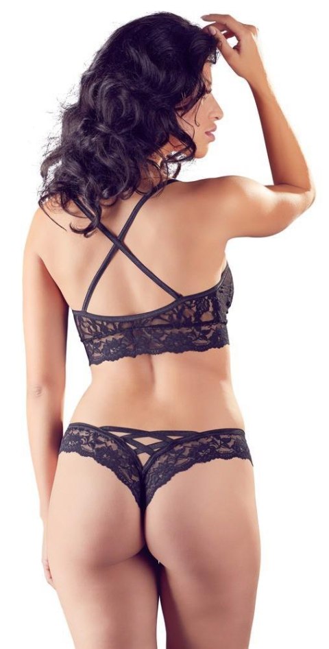 Cottelli LINGERIE Bra and Briefs black L/XL