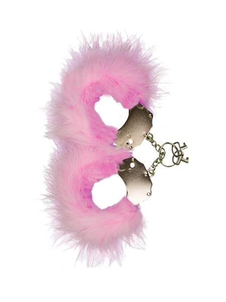 Adrien Lastic Kajdanki-Śmieszna zabawka-kadanki - Metallic Handcuffs,Feather Cov.. Pink