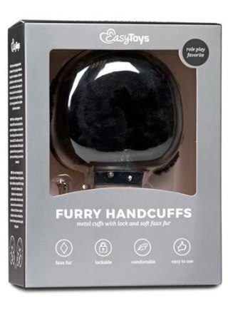 EasyToys Kajdanki-Furry Handcuffs - Black