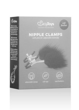 EasyToys Stymulator-Adjustable Nipple Clamps With Feathers