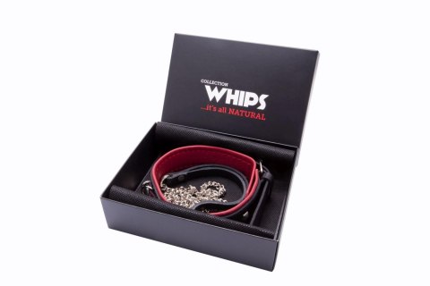 Whips Collections Wiązania-WHIPS obroża damska z ćwiekami i smyczą