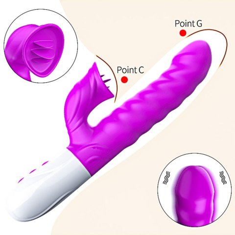 Boss Series Fox Wibrator-Silicon, Vibrator 7 Function and Heating Mode, PURPLE