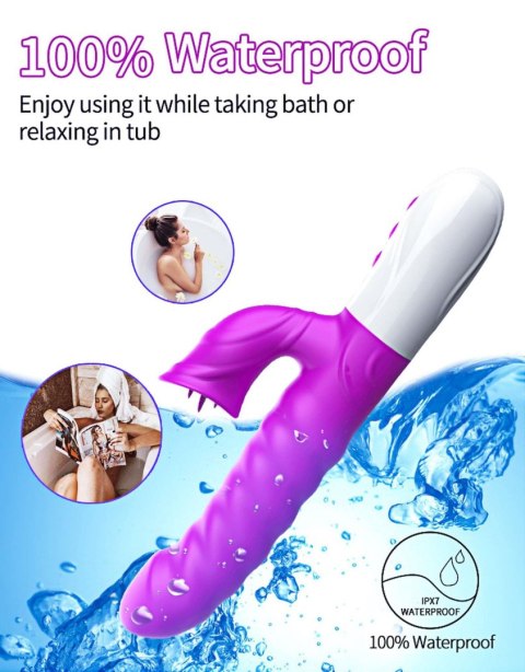 Boss Series Fox Wibrator-Silicon, Vibrator 7 Function and Heating Mode, PURPLE