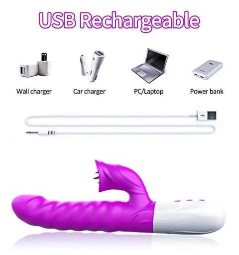 Boss Series Fox Wibrator-Silicon, Vibrator 7 Function and Heating Mode, PURPLE