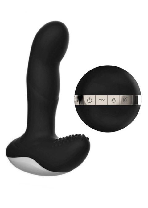 Boss Series Fox Wibrator-Silicone Massager USB 7 Function + Pulsator / Heating BLACK