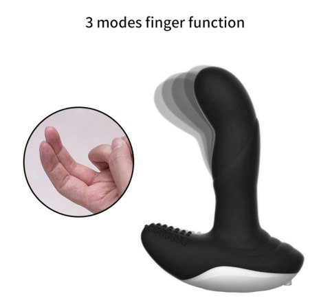 Boss Series Fox Wibrator-Silicone Massager USB 7 Function + Pulsator / Heating BLACK