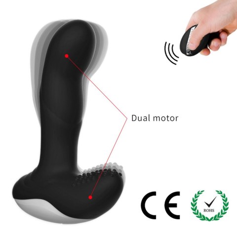 Boss Series Fox Wibrator-Silicone Massager USB 7 Function + Pulsator / Heating BLACK