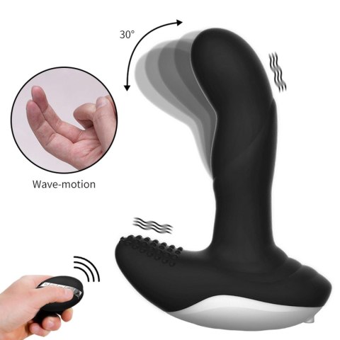 Boss Series Fox Wibrator-Silicone Massager USB 7 Function + Pulsator / Heating BLACK