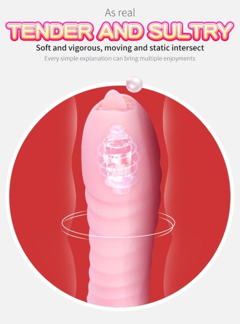 Boss Series Fox Wibrator-Silicone Vibrator USB 7 Function and Thrusting Function / Heating, pink