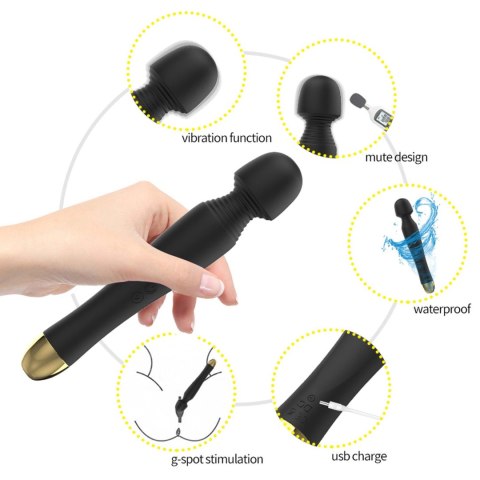 Boss Series Fox Stymulator-Silicone Massager Black USB 6 Vibration